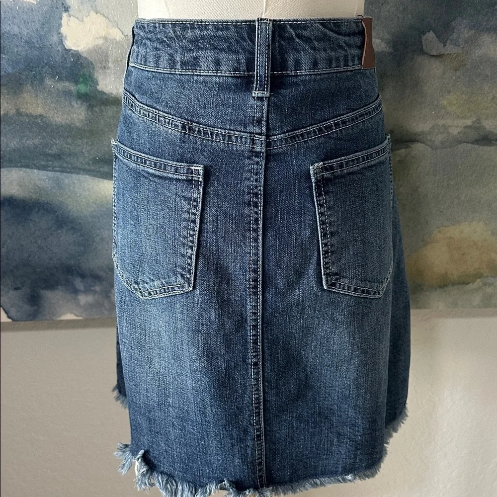 10 Hydraulic Blue Pearl-Studded Denim/Jean Skirt - Picture 6 of 10